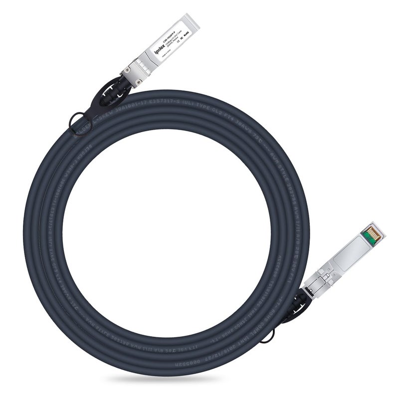 ipolex 10G SFP+ Twinax Cable, Direct Attach Copper(DAC) Passive Cable, 5m (16.4ft), for Cisco SFP-H10GB-CU5M, Meraki, Ubiquiti, UniFi UC-DAC-SFP+, Mikrotik, Intel, Fortinet, Netgear, D-Link and More - Image 1